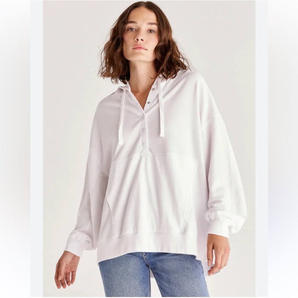 Z Supply White Pullover Hoodie